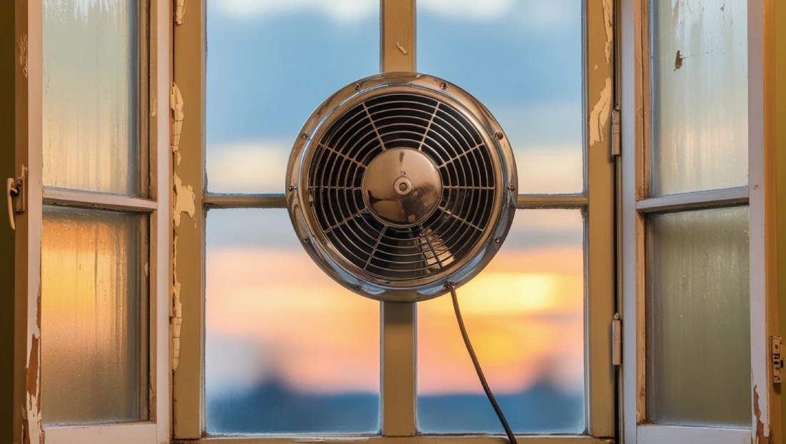 fans in windows to control airborne dust