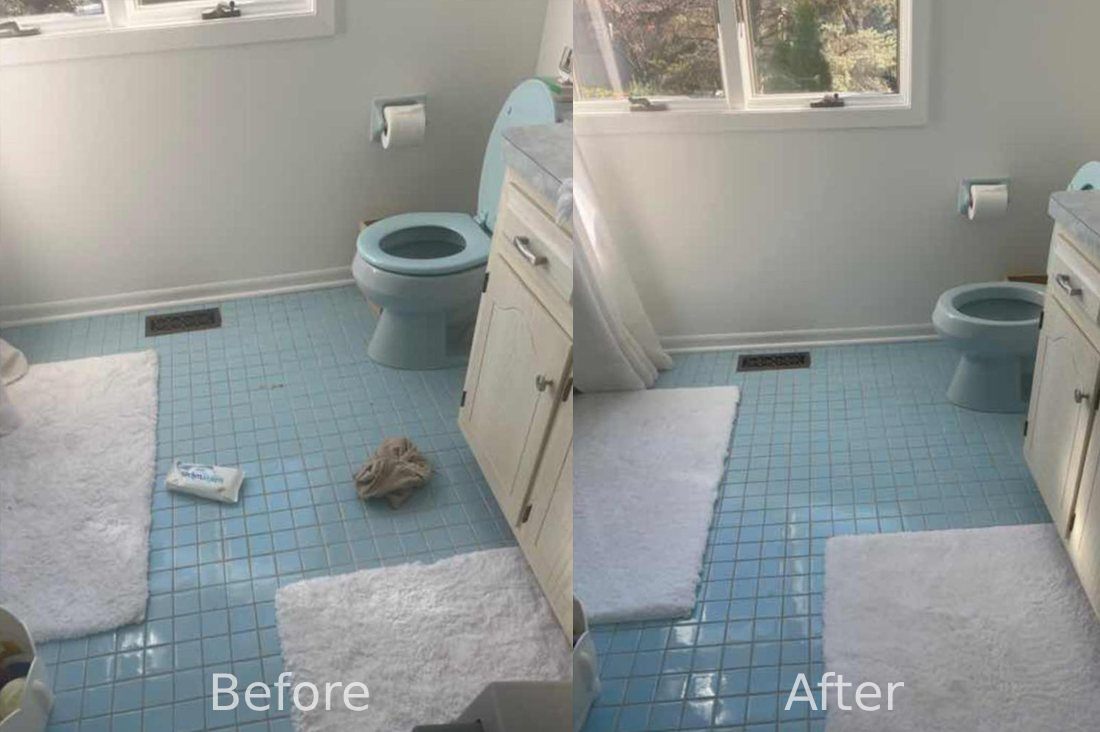 bathroom before and after cleaning