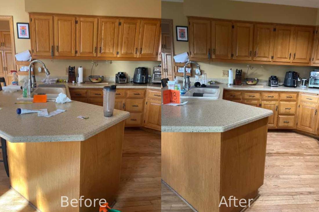 kitchen before and after cleaning