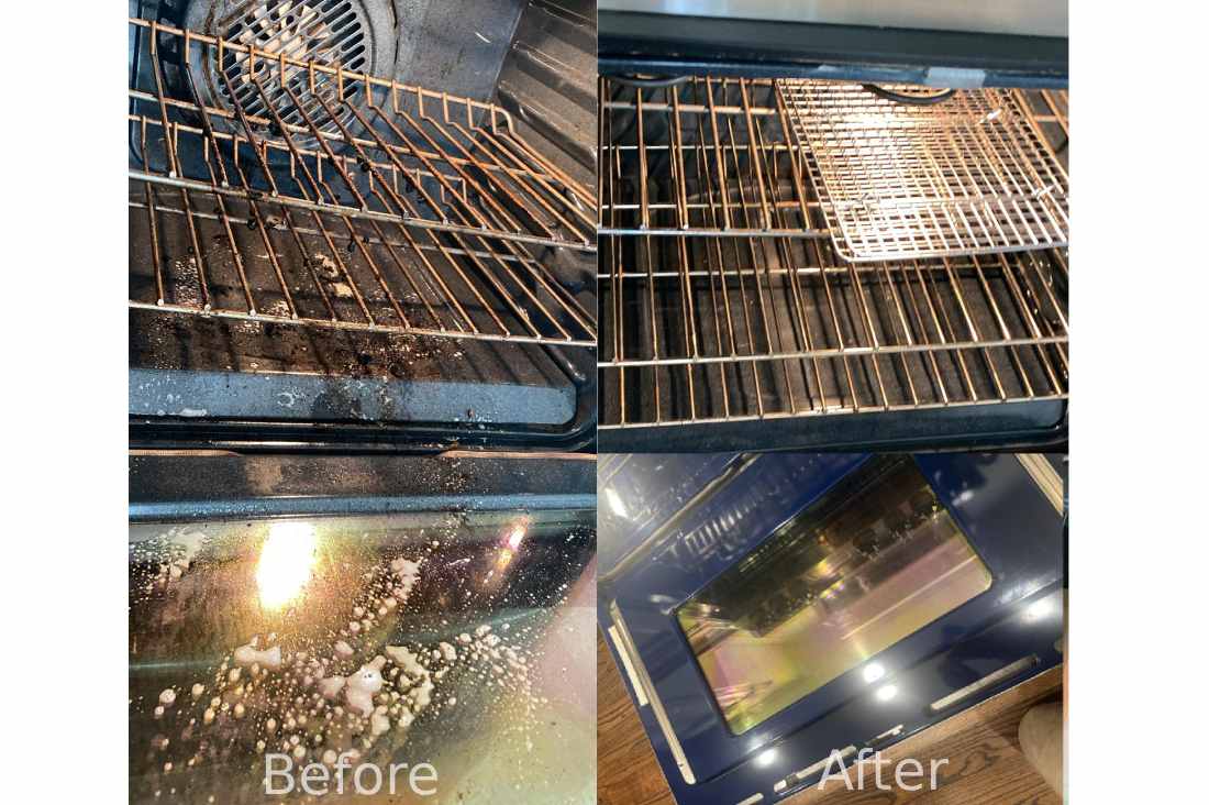 microwave oven before and after cleaning