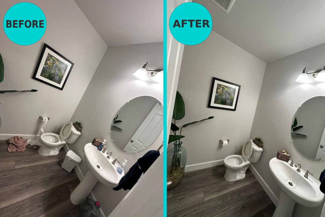 bathroom wash basin cleaning before and after