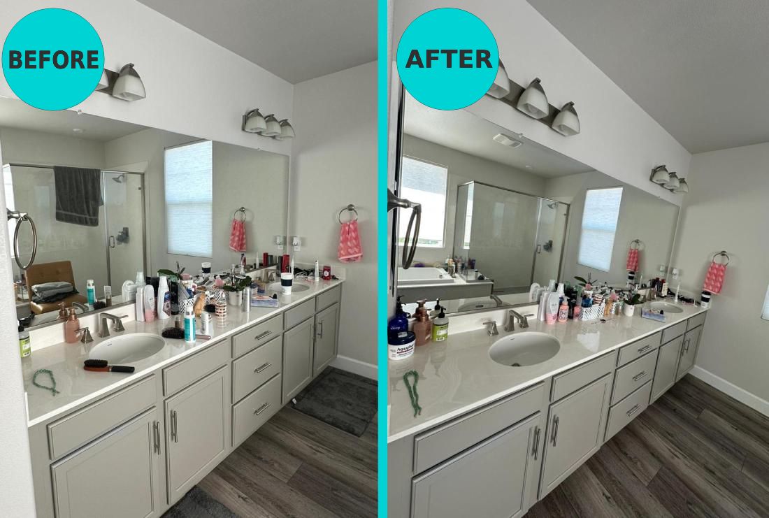 bathroom washbasin cabinet before and after